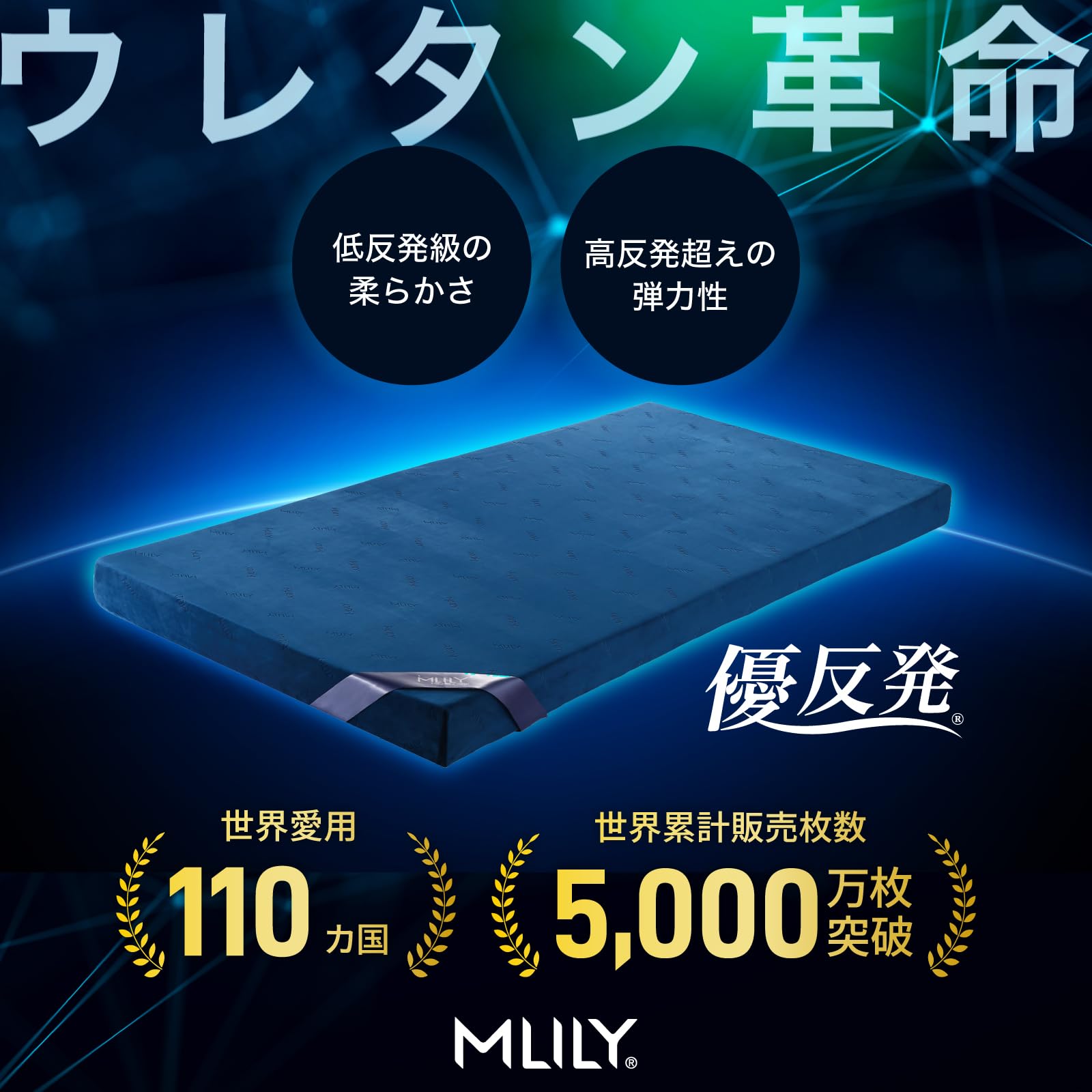 Amazon.co.jp: エムリリー 優反発 マットレス ダブル 厚さ11cm【公式